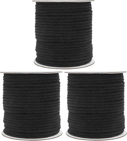 سلك Tenn Well Gray Macrame، حبل قطني مضفر بعرض 165 قدم 5 مم لشماعات نباتات Macrame، تعليق على الحائط، الرباط، الحرف اليدوية اليدوية in Kuwait