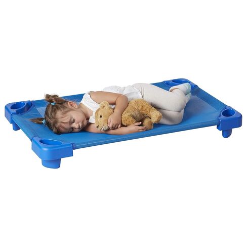 سرير أطفال قابل للتكديس من ECR4Kids، حجم قياسي، أثاث للفصل الدراسي، أزرق، 5 عبوات in Kuwait