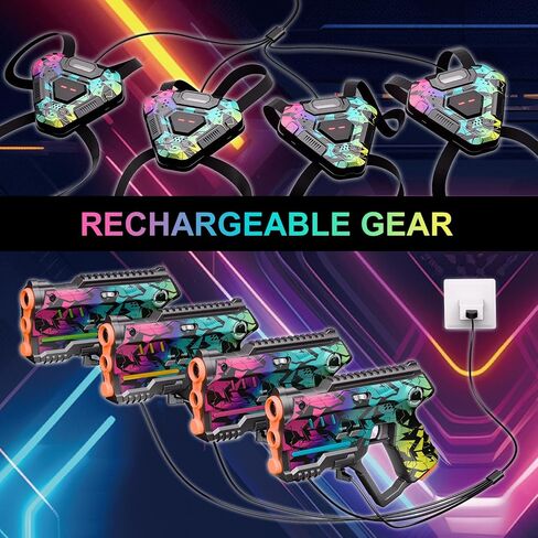 Rechargeable Laser Tag Set of 4, Lazer Tag Game for Kids Indoor & Outdoor Play, Gift Ideas for Kids Teens and Adults, Cool Toys for Teenage Ages 8 9 10 11 12+Year Old Boy & Girls in Saudi Arabia