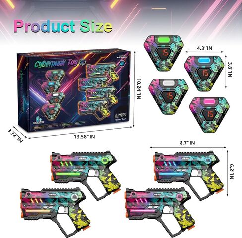 Rechargeable Laser Tag Set of 4, Lazer Tag Game for Kids Indoor & Outdoor Play, Gift Ideas for Kids Teens and Adults, Cool Toys for Teenage Ages 8 9 10 11 12+Year Old Boy & Girls in Saudi Arabia