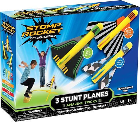 Stomp Rocket Stunt Plane Rocket Launcher Toy for Kids - 3 Foam Airplane Toy in Kuwait