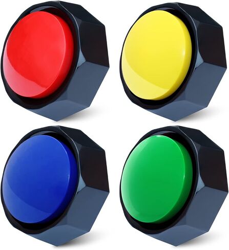 Recordable Buttons, Dog Buttons for Communication, 30 Seconds Recording Upgrade, Pack of 4 Colored Buzzers, Easy to Use,Material Safety. (Batteries Inside) in Kuwait