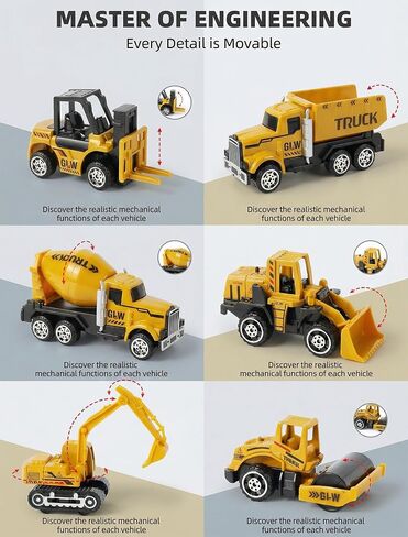 Construction Truck Vehicles Toys Set with Die-Cast Toy Car & Tower Crane in Kuwait