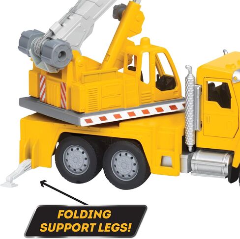 Driven by Battat – 7-Inch Crane Truck Toy with Lights & Sounds, Movable Parts, Construction Vehicle for Boys & Girls, Durable Design, Realistic Details, 3+ Years Toy for Kids in Kuwait