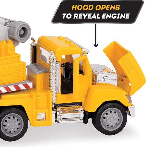 Driven by Battat – 7-Inch Crane Truck Toy with Lights & Sounds, Movable Parts, Construction Vehicle for Boys & Girls, Durable Design, Realistic Details, 3+ Years Toy for Kids in Kuwait