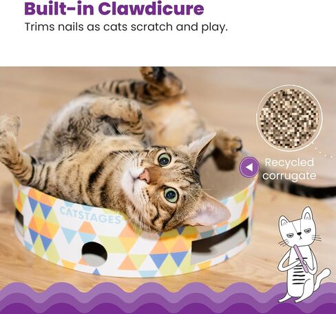 Catstages Bowl Track Scratcher 3-in-1 Ball Track, Scratcher, Lounger, 13.8" in Saudi Arabia