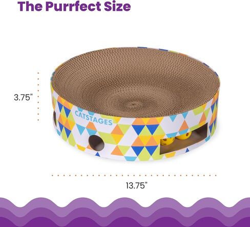 Catstages Bowl Track Scratcher 3-in-1 Ball Track, Scratcher, Lounger, 13.8" in Saudi Arabia
