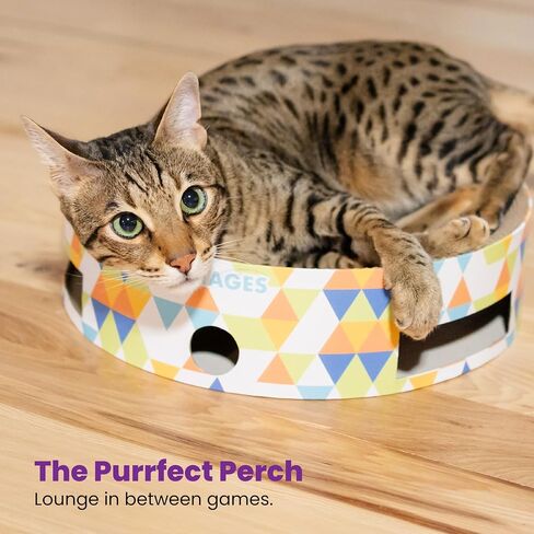 Catstages Bowl Track Scratcher 3-in-1 Ball Track, Scratcher, Lounger, 13.8" in Saudi Arabia