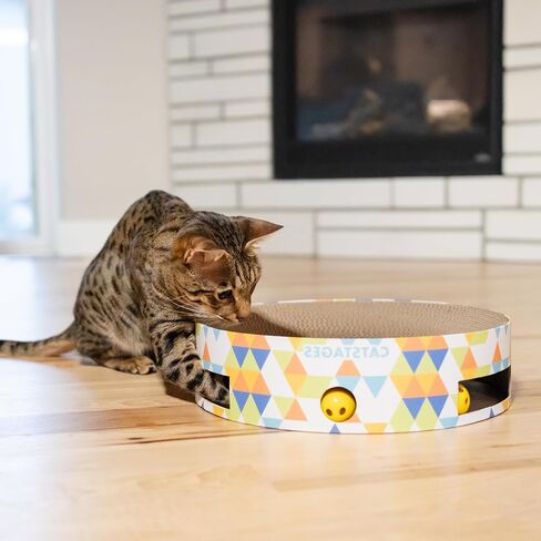 Catstages Bowl Track Scratcher 3-in-1 Ball Track, Scratcher, Lounger, 13.8" in Saudi Arabia