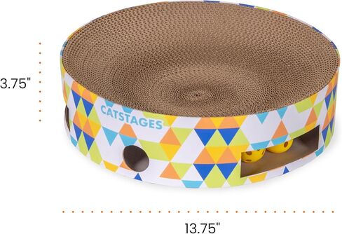 Catstages Bowl Track Scratcher 3-in-1 Ball Track, Scratcher, Lounger, 13.8" in Saudi Arabia
