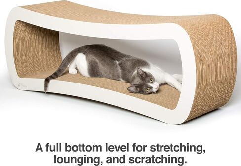 PetFusion Jumbo Cat Scratcher Lounge (99 x 28 x 36 cm, Cloud White). Superior Cardboard & Construction, significantly outlasts cheaper alternatives. in Kuwait