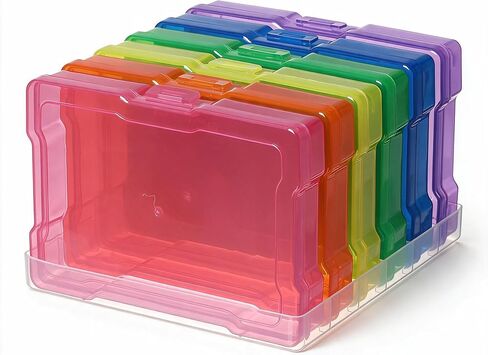 novelinks 6 Pcs 4"x6" Plastic Photo Storage Boxes with Tray (Color 1Pack) in Kuwait