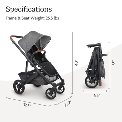 Cruz V2 Stroller - Declan - Oat Mélange | Silver Frame | Chestnut Leather in Kuwait