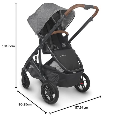 Cruz V2 Stroller - Declan - Oat Mélange | Silver Frame | Chestnut Leather in Kuwait