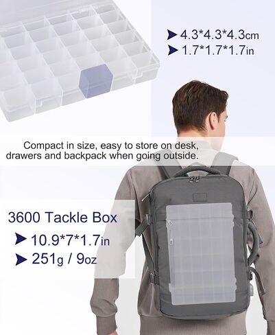 8 PCS 36 Grids Bead Organizer Box Plastic Box Clear Box Organizer 3600 Tackle Box Organizer Bead Containers Plastic Organizer Compartment Organizer Box Jewelry Earring Organizer (8 Pcs) in Kuwait