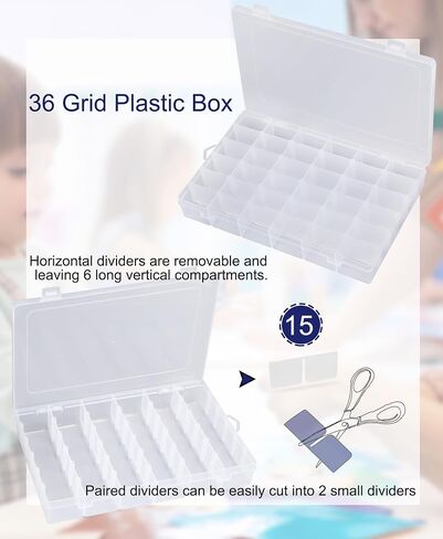 8 PCS 36 Grids Bead Organizer Box Plastic Box Clear Box Organizer 3600 Tackle Box Organizer Bead Containers Plastic Organizer Compartment Organizer Box Jewelry Earring Organizer (8 Pcs) in Kuwait