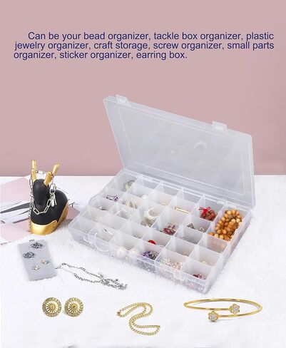 8 PCS 36 Grids Bead Organizer Box Plastic Box Clear Box Organizer 3600 Tackle Box Organizer Bead Containers Plastic Organizer Compartment Organizer Box Jewelry Earring Organizer (8 Pcs) in Kuwait