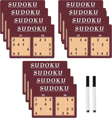 12 Pcs Reusable Sudoku Game for Dementia Game-Dementia Activities for Seniors with Alzheimer's-Seniors Alzheimers Activities-Large Print Sudoku Books for Adults and Seniors in Kuwait