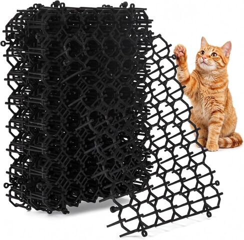 Homarden Cat Repellent Outdoor - Cat Scat Mat (Set of 10) 16 X 13 Inch Square - Cat Repellent Scat Mat with 1 inch Plastic Spikes - Cat Deterrent Outdoor - Cat Scratch Deterrent 13ft Coverage in Saudi Arabia