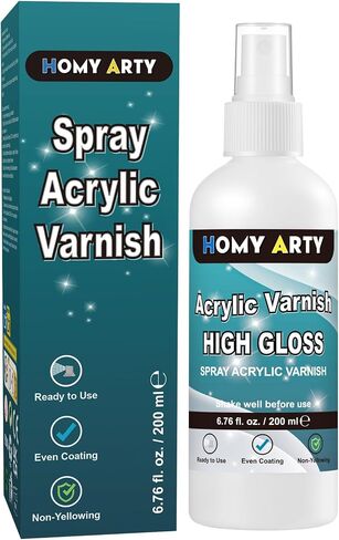 HOMY ARTY Acrylic Varnish Spray, High Gloss Varnish in Saudi Arabia