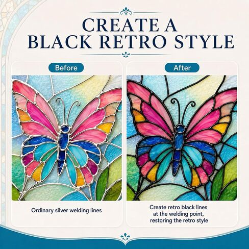 Black Patina for Stained Glass Solder 200g, for Deep Dark Finish Permanent Color on Silver Solder Lines, Enhance Craft Contrast & Vintage Look, Stained Glass Supplies in Kuwait