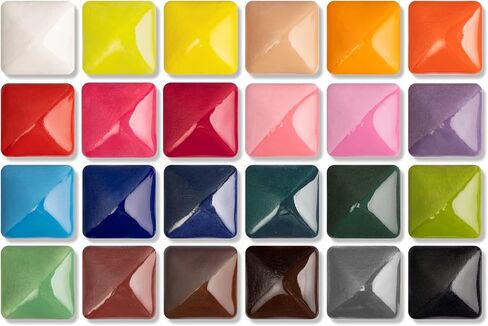 Pasler Underglaze Set - Concentrated Opaque Liquid Underglaze with a Red Brush for pottery bisque, mini Pack for 24-Colors in Kuwait
