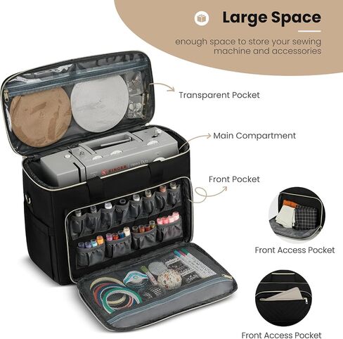 kadilong Sewing Machine Case with Multiple Storage Pockets&Removable Pad for Accessories, Universal Carrying Tote Sewing Machine Storage Bag Compatible with Most Standard Singer, Brother, Janome in Saudi Arabia