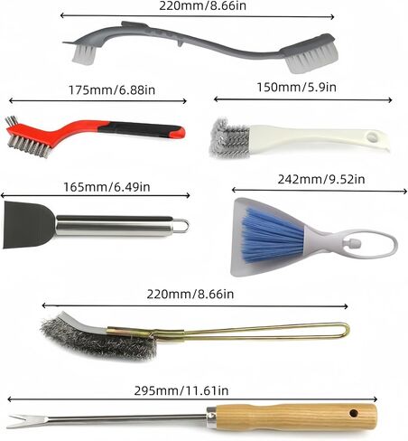 7 Pcs Bird Cage Cleaning Brush Kit Stainless Steel Poop Remover Bird Cage Long Handle Shovel Cleaner, Bird Cage Tool Accessories Supplies for Small Animal Cag in Saudi Arabia