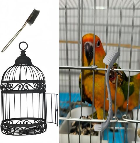 7 Pcs Bird Cage Cleaning Brush Kit Stainless Steel Poop Remover Bird Cage Long Handle Shovel Cleaner, Bird Cage Tool Accessories Supplies for Small Animal Cag in Saudi Arabia