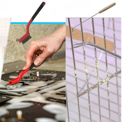 7 Pcs Bird Cage Cleaning Brush Kit Stainless Steel Poop Remover Bird Cage Long Handle Shovel Cleaner, Bird Cage Tool Accessories Supplies for Small Animal Cag in Saudi Arabia