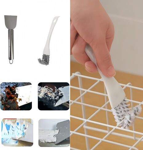 7 Pcs Bird Cage Cleaning Brush Kit Stainless Steel Poop Remover Bird Cage Long Handle Shovel Cleaner, Bird Cage Tool Accessories Supplies for Small Animal Cag in Saudi Arabia