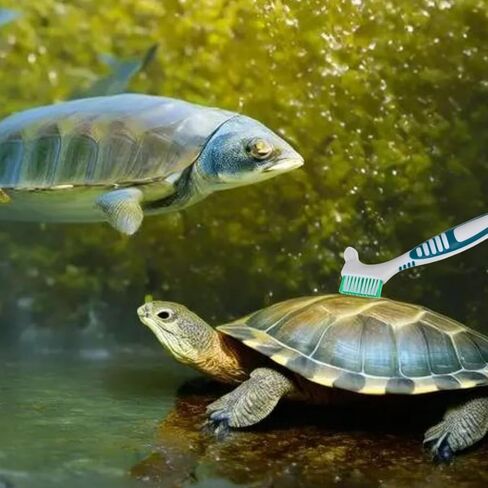2Pcs Turtle Cleaning Brush Mini Double-Sided Cleaning Brush Tortoise Accessories for Turtle Shell Fish Tank in Kuwait