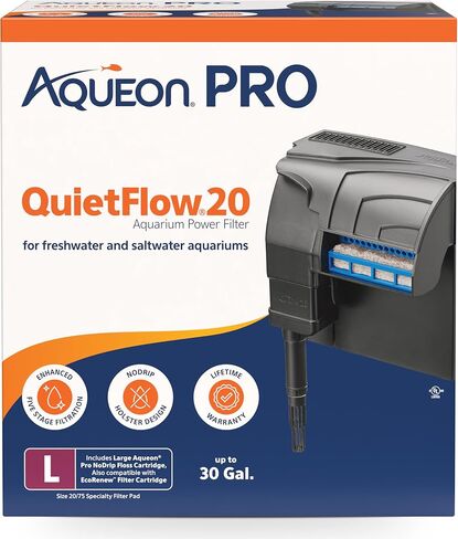 Aqueon QuietFlow 20 LED PRO Aquarium Fish Tank Power Filter لما يصل إلى 30 جالونًا من أحواض السمك in Saudi Arabia