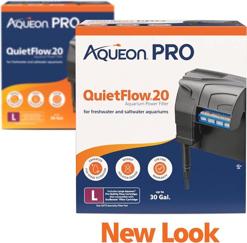 Aqueon QuietFlow 20 LED PRO Aquarium Fish Tank Power Filter لما يصل إلى 30 جالونًا من أحواض السمك in Saudi Arabia