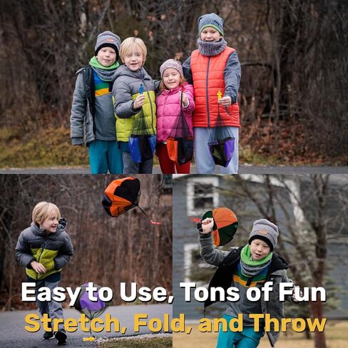 NUTTY TOYS Parachute Toys for Kids - Tangle Free Outdoor Flying Parachute Men, Top Indoor & Outside, 3 4 5 6 7 8 9 10 11 12 Year Old, Best Christmas Stocking Stuffers Idea 2026 Unique Boy & Girl Gifts in Kuwait