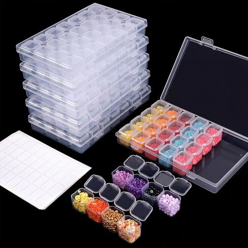 Diamond Painting Storage Boxes 6 Pack 28 Grid 168 Slots Bead Organizer in Saudi Arabia