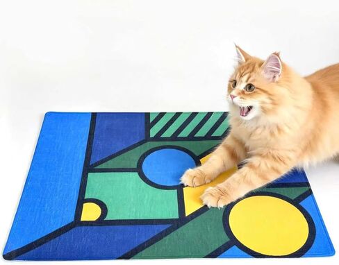 UTEE Cat Rug for Indoor Cats, Non-Slip Pet Mat 24"x32", Belgian Loop Pile Cat Play & Feeding Mat, Scratch-Resistant Carpet, Suitable for Use Near Litter Box Areas in Kuwait