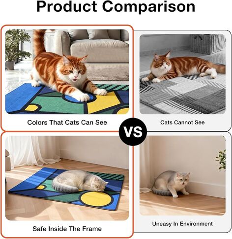 UTEE Cat Rug for Indoor Cats, Non-Slip Pet Mat 24"x32", Belgian Loop Pile Cat Play & Feeding Mat, Scratch-Resistant Carpet, Suitable for Use Near Litter Box Areas in Kuwait