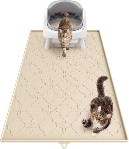 Pawtners Silicone Cat Litter Mat Extra Large 42" X 30", Easy to Clean, Gray in Kuwait