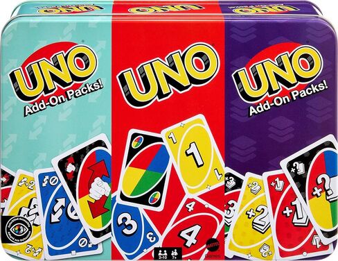 Mattel Games UNO Card Game with 2 Add On Packs with Storage Tin in Saudi Arabia