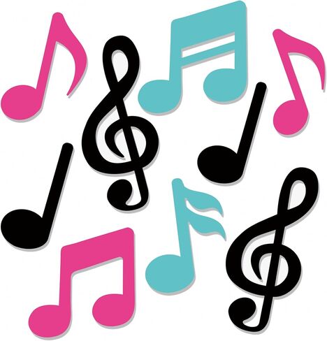 Vuzvuv 48Pcs Music Notes Paper Cutouts for Classroom Wall Disco Party Decor in Saudi Arabia