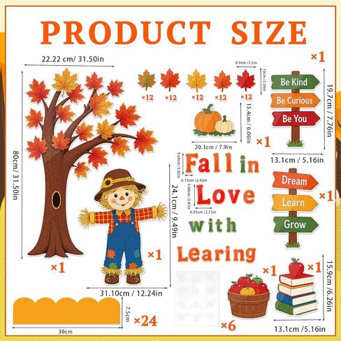 113 Pcs Fall Bulletin Board Decorations Fall in Love with Learning Classroom Decor Cutouts Autumn Pumpkin Leaves Bulletin Board Set for Farmhouse Thanksgiving Home Decor in Saudi Arabia