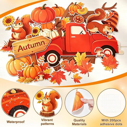 116Pcs Fall Bulletin Board Decorations Pumpkins Scarecrow Cutouts in Saudi Arabia