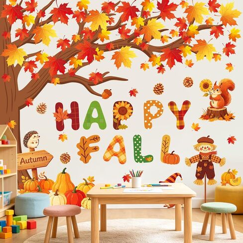 116Pcs Fall Bulletin Board Decorations Pumpkins Scarecrow Cutouts in Saudi Arabia