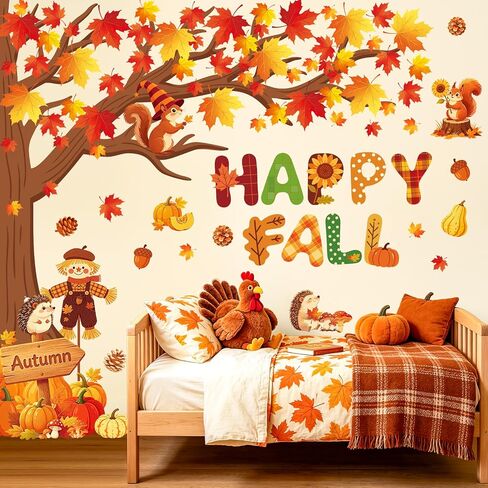 116Pcs Fall Bulletin Board Decorations Pumpkins Scarecrow Cutouts in Saudi Arabia