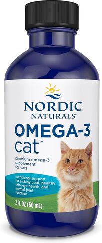 Nordic Naturals Omega-3 Cat, Unflavored - 2 oz - 304 mg Omega-3 Per One mL - Fish Oil for Cats with EPA & DHA - Promotes Heart, Skin, Coat, Joint, & Immune Health - Non-GMO in Kuwait
