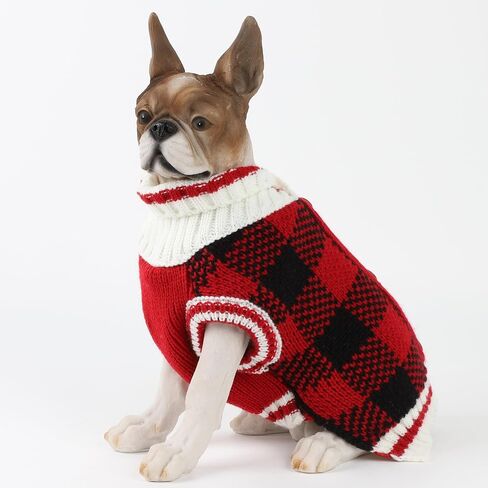 HAPEE Pet Clothing The Diamond Plaid Cat Dog Sweater، إكسسوارات الكلاب، ملابس الكلاب، سترة الحيوانات الأليفة (متوسط، A01-Navy) in Kuwait