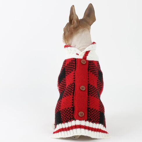 HAPEE Pet Clothing The Diamond Plaid Cat Dog Sweater، إكسسوارات الكلاب، ملابس الكلاب، سترة الحيوانات الأليفة (متوسط، A01-Navy) in Kuwait