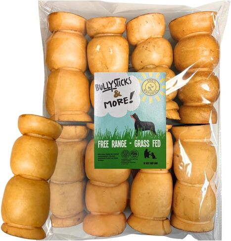BULLYSTICKS & MORE Beef Cheek Rolls for Dogs (10-12" Extra Thick - 3 Count) - Beef Cheek Bones for Dogs - Dog Parents Choice - Premium No Hide Rolls in Kuwait