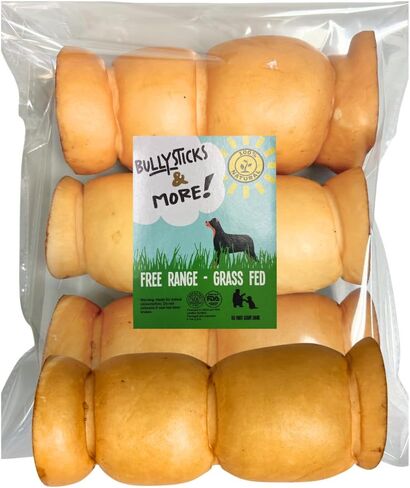 BULLYSTICKS & MORE Beef Cheek Rolls for Dogs (10-12" Extra Thick - 3 Count) - Beef Cheek Bones for Dogs - Dog Parents Choice - Premium No Hide Rolls in Kuwait